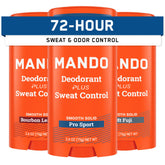 Mando Bourbon Leather antiperspirant stick applying for long-lasting freshness and odor control