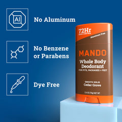 Mando Cedar Grove stick being applied for quick odor control.