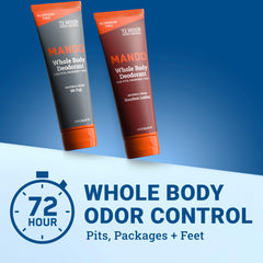 Mando invisible cream tube close-up highlights creamy texture ideal for sensitive skin.