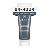 Mando Odor Shield bottle front showing unscented odor-control cleanser