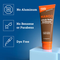 Mando pack-of-2 tubes emphasizes value and all-day odor protection.