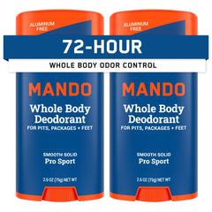 Mando Pro Sport smooth solid stick ready for easy odor-control application all day