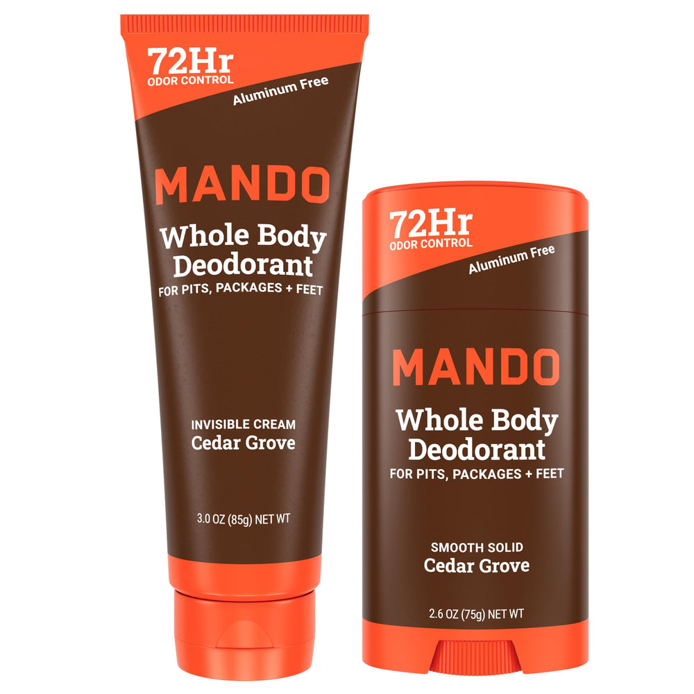 Mando cream-tube ready for smooth application and all-day odor control.