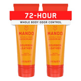 Mando Whole Body Deodorant Bourbon Leather tube front for discreet, invisible protection.
