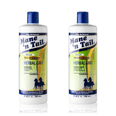 Mane 'n Tail Herbal-Gro shampoo bottle shines with gentle cleansing.