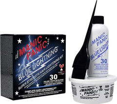 MANIC PANIC Blue Lightning Kit packaging with bold branding for at-home hair lightening.