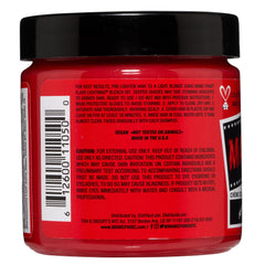 MANIC PANIC Classic Red Passion pour demonstrates even coverage during application.