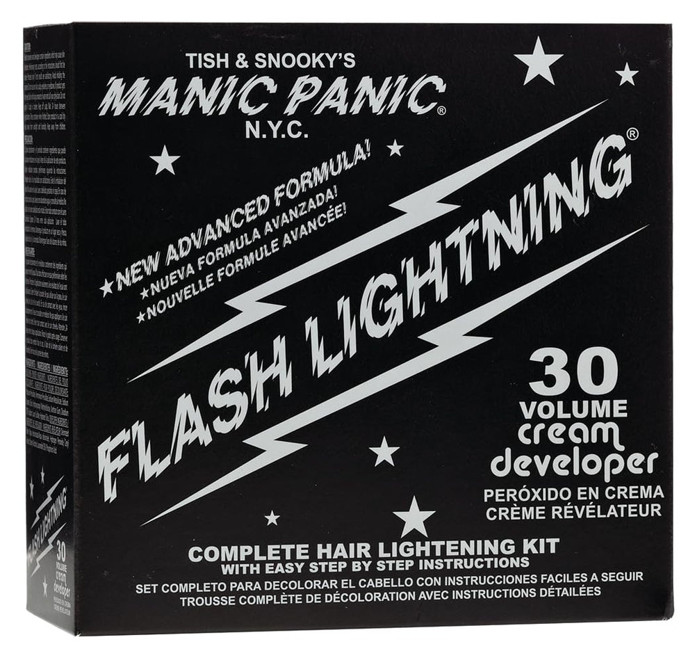 MANIC PANIC Flash Lightning bleach powder for an even lift before color.
