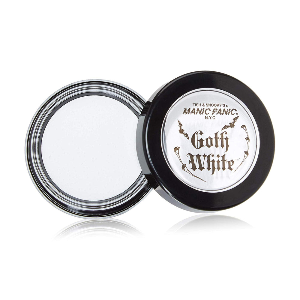 MANIC PANIC Goth White Cream to Powder Foundation applied for smooth, even coverage.