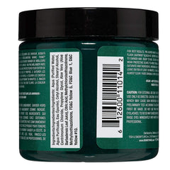 MANIC PANIC Green Envy tub open shows creamy semi permanent formula for easy application.