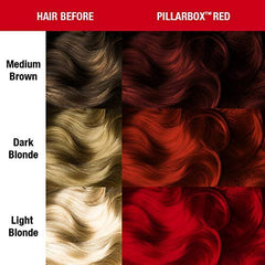 MANIC PANIC pre-lightened level 9-10 hair shows best results for vivid Pillarbox Red