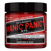 MANIC PANIC Vampire's Kiss bottle showcases deep red shade for bold salon-ready color.