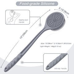 Manmihealth back scrubber thick-bristle closeup shows powerful scrubbing action.