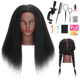 MannequeenHead real-hair head for braiding practice with lifelike texture.