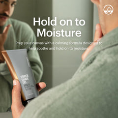 MANSCAPED Power Shave Gel foamy lather spreading across skin for glide.
