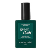 Manucurist Green Flash Top Coat bottle front showing vegan formula and shine