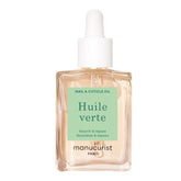 Manucurist Green Oil bottle close-up for cuticle care.