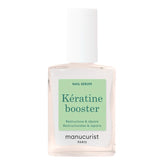 Manucurist Keratin Booster bottle applied to nails for stronger, nourished nails.