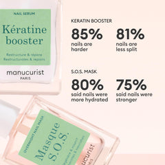 Manucurist Keratin Booster brush application shows precise application for stronger nails