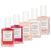 Manucurist Rainbow Active Raspberry bottle shows buildable glow for natural nails.