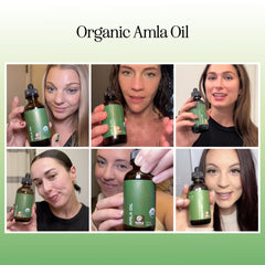 Maple Holistics Amla Oil dropper application demonstrates easy scalp hydration