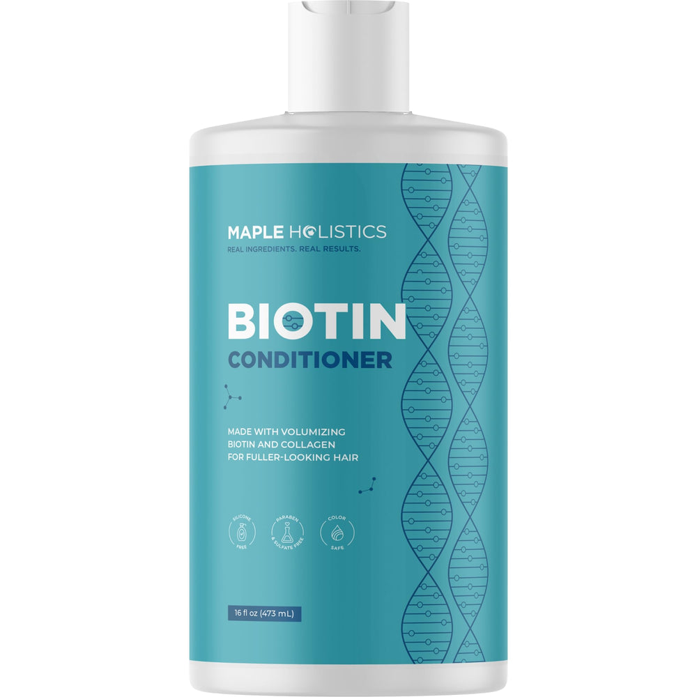 Maple Holistics Biotin Conditioner bottle showcasing nourishing formula for thinning hair