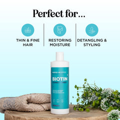 Maple Holistics Biotin Conditioner label emphasizes sulfate-free, silicone-free care