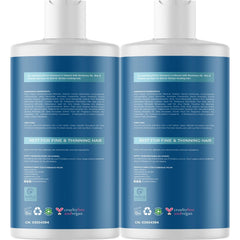 Maple Holistics Rosemary Biotin Shampoo label closeup highlights natural ingredients for scalp care.