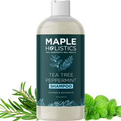Maple Holistics Rosemary Tea Tree Mint Shampoo bottle for scalp-clearing cleanse