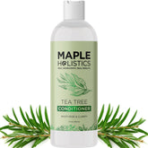 Maple Holistics Tea Tree Conditioner bottle highlighting hydrating formula for dry hair care