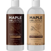 Maple Holistics vanilla castor oil shampoo bottle offers gentle cleansing for fine hair.