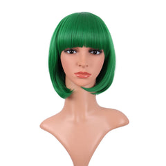 MapofBeauty bob wig green front view showcases everyday style