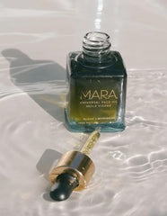 MARA Universal Hydrating Face Oil closed bottle highlights fragrance-free formula