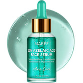 MAREE 10% Azelaic Acid Serum bottle demonstrates calming redness relief in a lightweight formula.