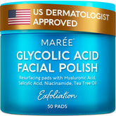 MAREE Glycolic Acid Pads packaging showing gentle exfoliation for daily use