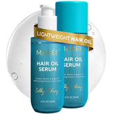 MAREE hair oil bottle pour demonstrates anti-frizz hydration and silky shine