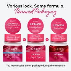 MAREE Lip Mask being applied as a swatch to show silky finish