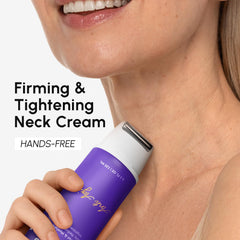 MAREE neck cream roller application demonstrates easy skincare routine