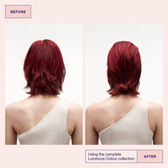 Maria Nila Luminous Colour Shampoo close-up reveals smooth, shiny hair after wash