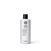 Maria Nila Sheer Silver bottle closeup highlighting violet pigment neutralizing warm tones
