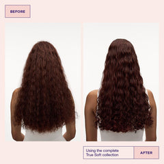 Maria Nila True Soft static-free finish close-up suggests anti-static performance