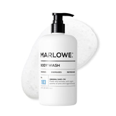 Marlowe No. 103 body wash pump close-up for energizing daily cleanse.