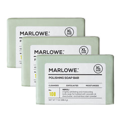 MARLOWE No. 108 bar closeup highlighting exfoliation for smoother skin.