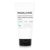 MARLOWE No.144 post shave lotion bottle highlights hydrating aftercare for freshly shaved skin