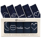 Marmaris Co. luxury washcloths close-up shows buttery-soft texture for gentle makeup removal.