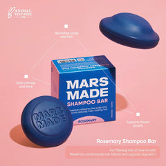 Mars Made Rosemary Shampoo Bar 2.0 rosemary leaf oil visual highlights scalp-refreshing aroma.