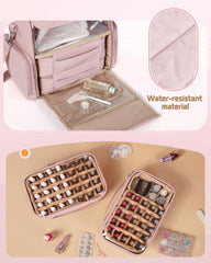 Marscamd Nail Polish Organizer Bag removable bags flexibly store tools and decorations.