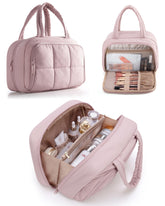 Marscamd travel toiletry bag pink with hanging hook keeps essentials accessible.