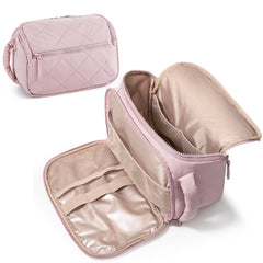 Marscamd travel toiletry bag pink front showing handy handle for easy grab-and-go packing
