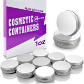 Marsheepy lip balm tin close-up shows 1oz capacity for portable DIY cosmetics.